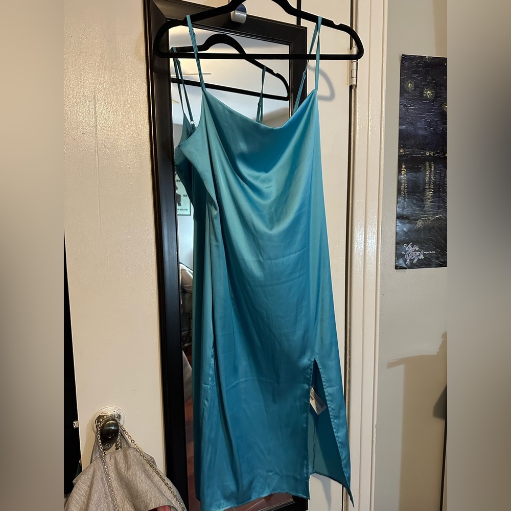 Silk blue dress